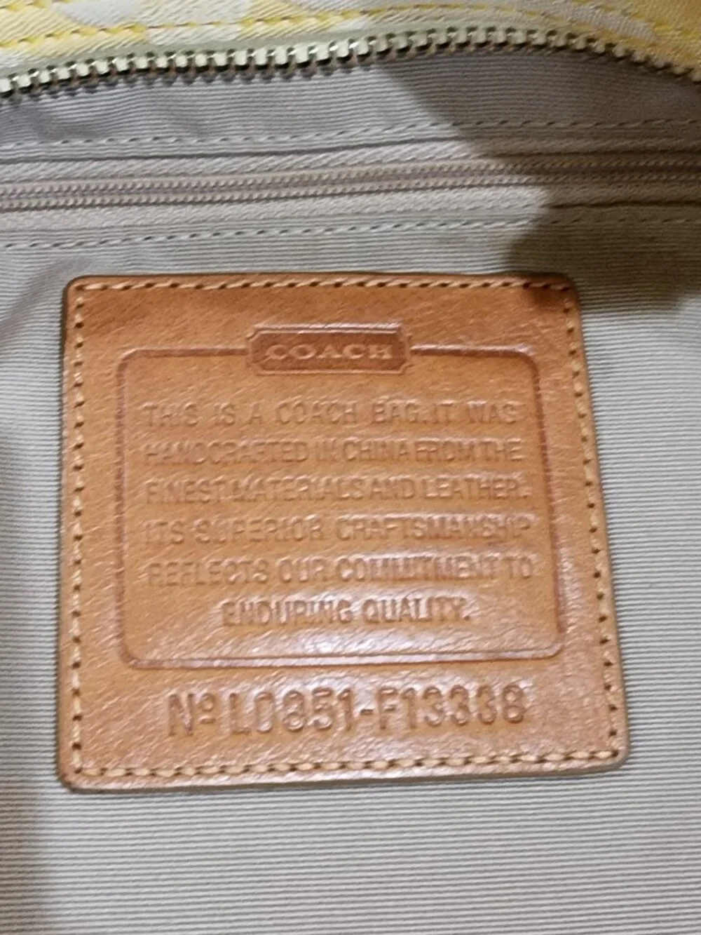Coach Hampton Optic Signature Stripe Yellow White Double Handle Shoulder Bag
